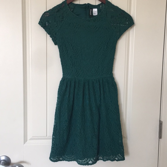 h and m green dress